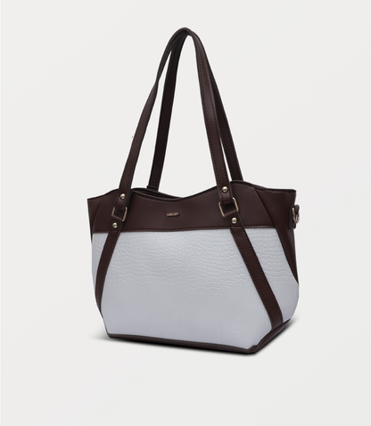 Women Shoulder Bag-BROWN/WHT