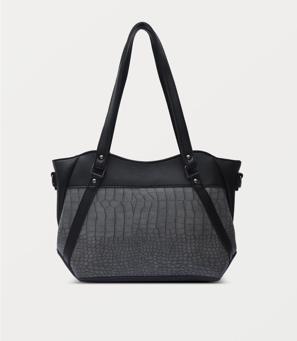 Women Shoulder Bag-GREY BLACK