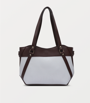Women Shoulder Bag-BROWN/WHT