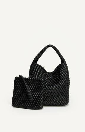 ANGIE HANDLE BAG - BLACK