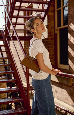 SOFIA SHOULDER BAG – CHOCOLATE
